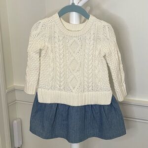 EUC Baby GAP Knit & Chambray Dress – Size 12-18M